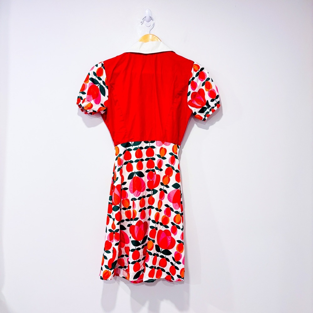 SMAK‎ PARLOUR Red Floral Retro Fit & Flare Dress Small - Picture 6 of 6